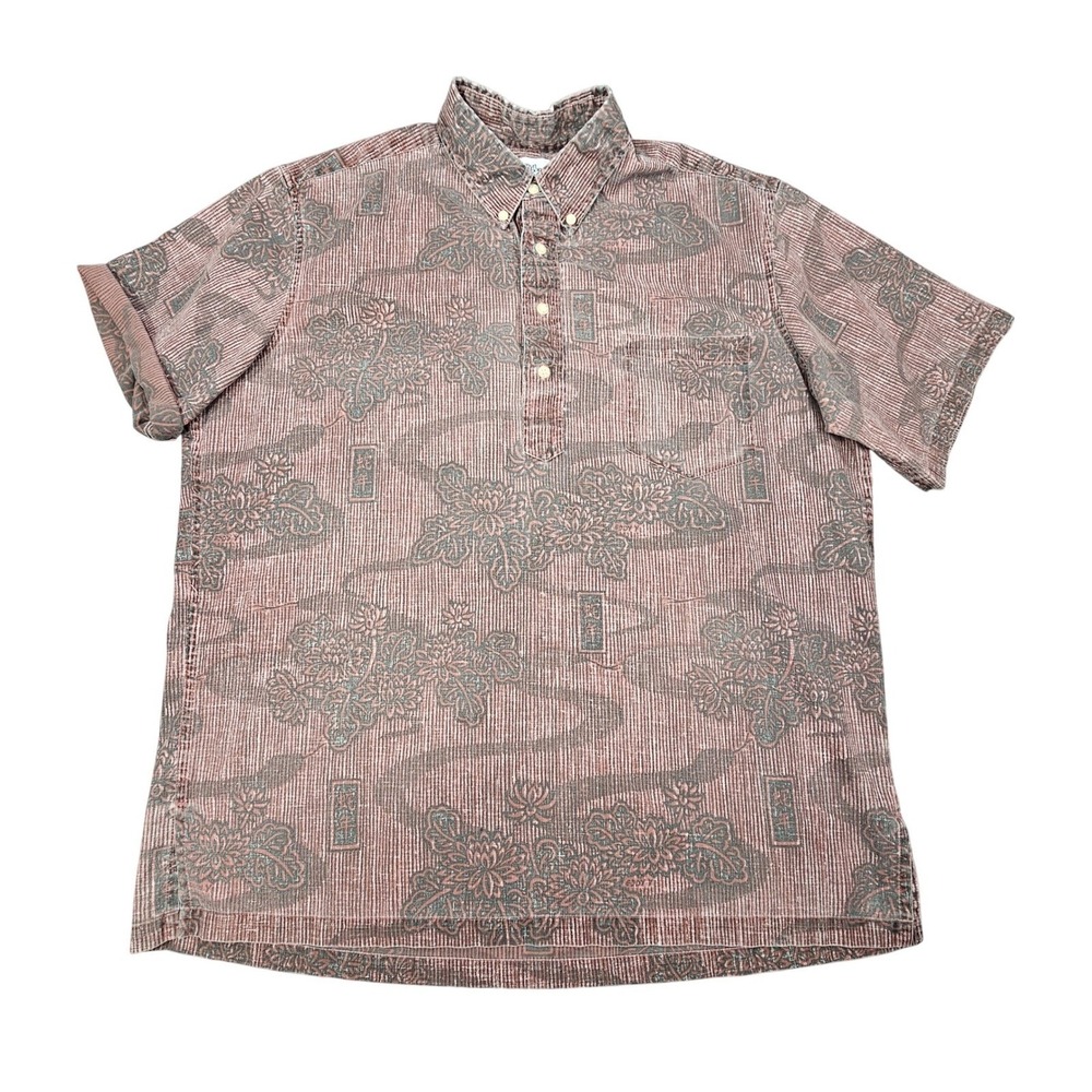Reyn Spooner Vintage Pullover Shirt Mens XL Reverse Print Hawaiian Popover